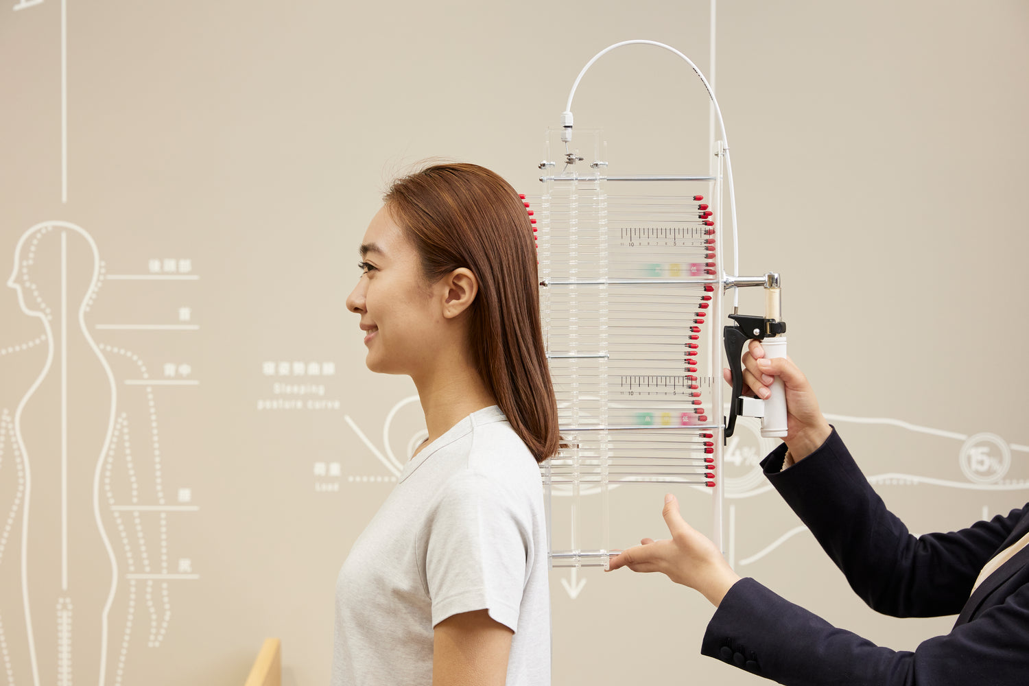 Neck curve measurement at AiR by nishikawa showroom in Santa Monica
