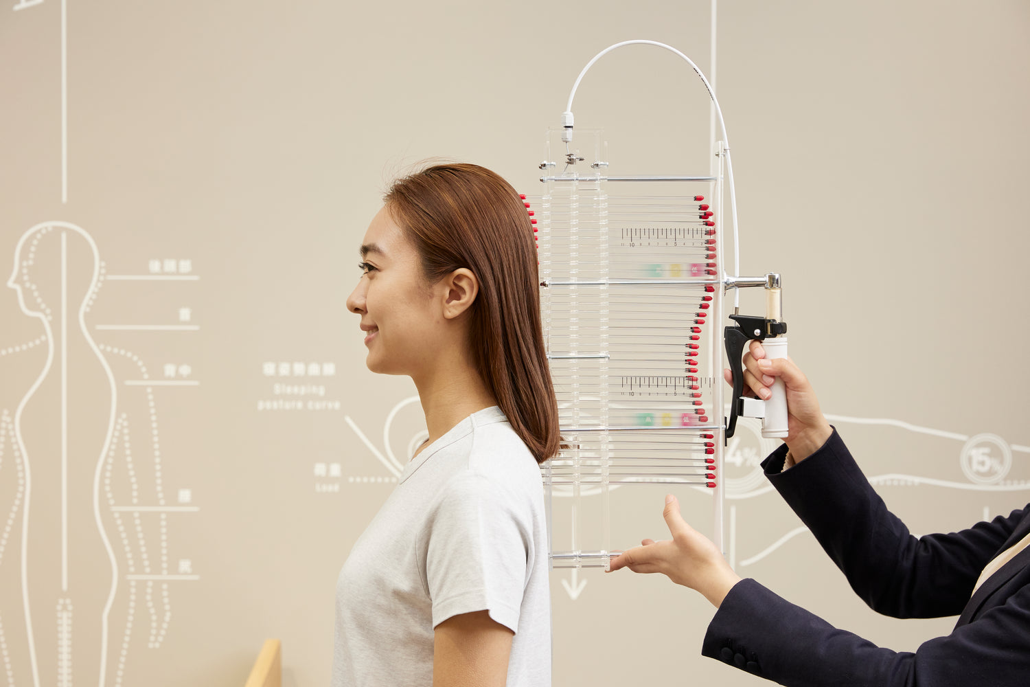 Neck curve measurement at AiR by nishikawa showroom in Santa Monica 